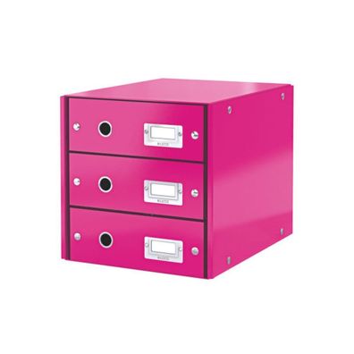 LEITZ Schubladenbox Click & Store pink DIN A4 mit 3 Schubladen