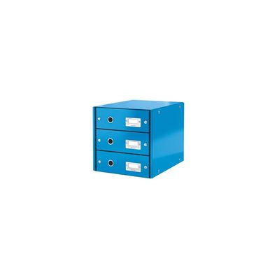 LEITZ Schubladenbox Click & Store blau DIN A4 mit 3 Schubladen