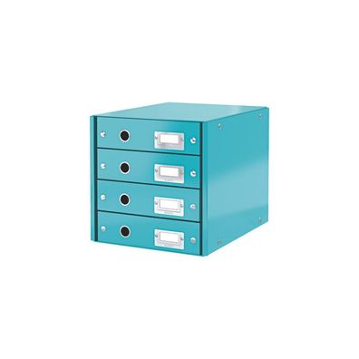 LEITZ Schubladenbox Click & Store eisblau DIN A4 mit 4 Schubladen