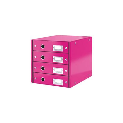 LEITZ Schubladenbox Click & Store pink DIN A4 mit 4 Schubladen