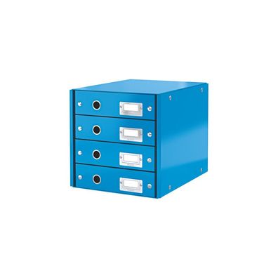 LEITZ Schubladenbox Click & Store blau DIN A4 mit 4 Schubladen