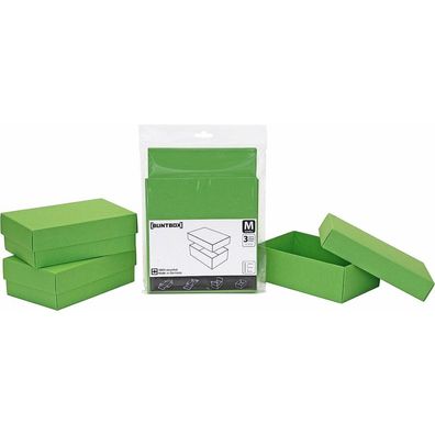 3 Buntbox M Geschenkboxen 1,1 l grün 17,0 x 11,0 x 6,0 cm