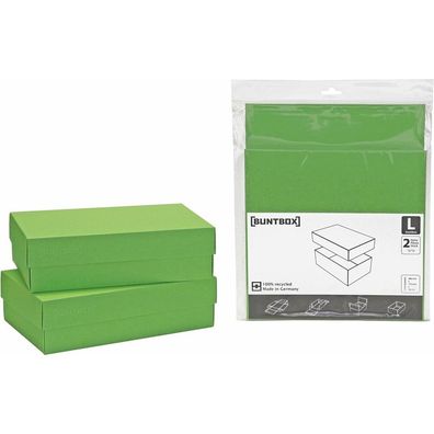 2 Buntbox L Geschenkboxen 3,6 l grün 26,6 x 17,2 x 7,8 cm