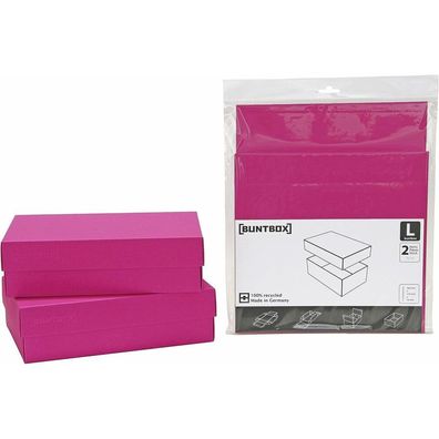 2 Buntbox L Geschenkboxen 3,6 l pink 26,6 x 17,2 x 7,8 cm