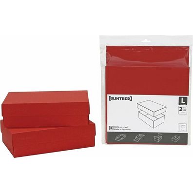 2 Buntbox L Geschenkboxen 3,6 l rot 26,6 x 17,2 x 7,8 cm