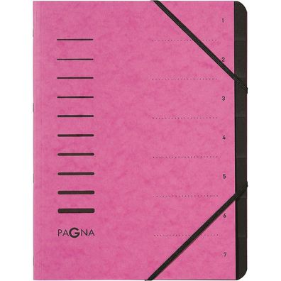 PAGNA Ordnungsmappe 7 Fächer rosa