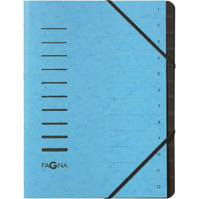 PAGNA Ordnungsmappe 12 Fächer blau