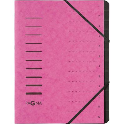 PAGNA Ordnungsmappe 12 Fächer rosa