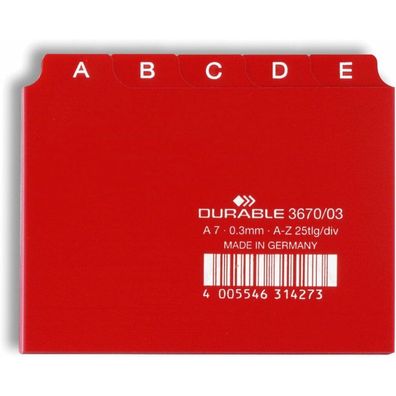 Durable Karteikartenregister A-Z rot