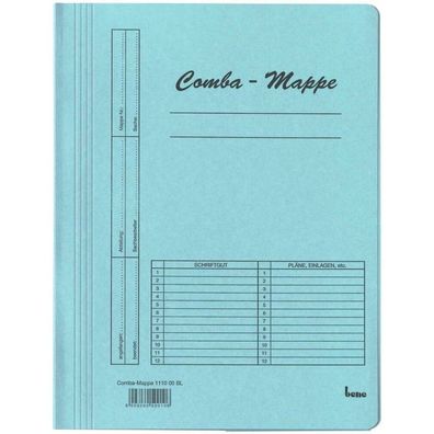 5 bene Schnellhefter Karton blau DIN A4