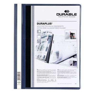 25 Durable Präsentationshefter Duraplus blau DIN A4 überbreit