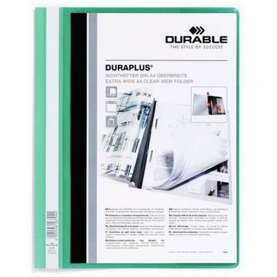 25 Durable Präsentationshefter Duraplus grün DIN A4 überbreit