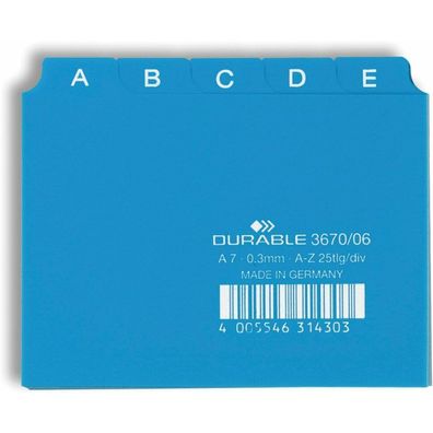 Durable Karteikartenregister A-Z blau