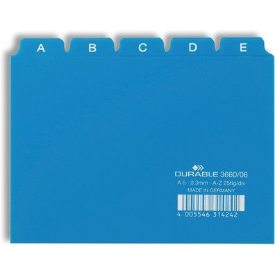 Durable Karteikartenregister A-Z blau