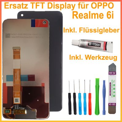 Display für Oppo Realme 6i RMX2040 Bildschirm TouchScreen Schwarz LCD + TOUCH + TOOL