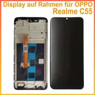 Display für Oppo Realme C55 RMX3710 TouchScreen Schwarz Bildschirm LCD + TOUCH + RAHM