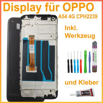 Display für Oppo A54 4G CPH2239 Bildschirm TouchScreen Schwarz LCD + TOUCH + Rahmen