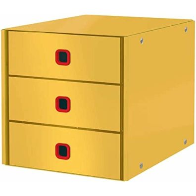 LEITZ Schubladenbox Click & Store Cosy gelb DIN A4 mit 3 Schubladen