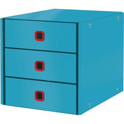 LEITZ Schubladenbox Click & Store Cosy blau DIN A4 mit 3 Schubladen