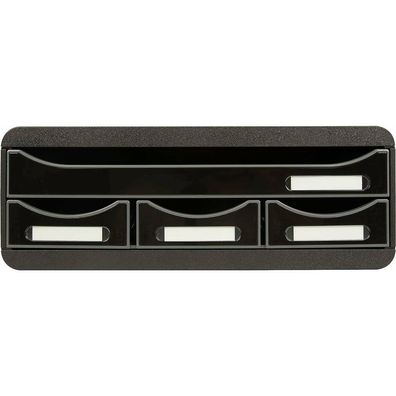 Exacompta Schubladenbox Toolbox schwarz DIN A4+ quer mit 4 Schubladen