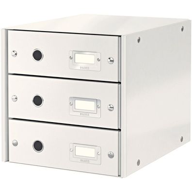 LEITZ Schubladenbox Click & Store weiß DIN A4 mit 3 Schubladen