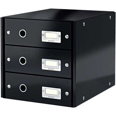LEITZ Schubladenbox Click & Store schwarz DIN A4 mit 3 Schubladen