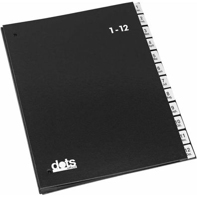 dots Pultordner 1-12, Jan.-Dez. schwarz