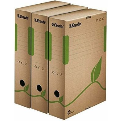 25 Esselte Archivboxen ECO braun 8,0 x 23,3 x 32,7 cm
