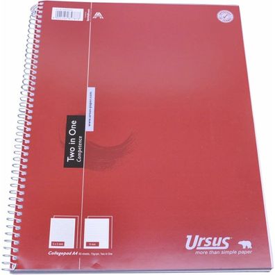 5 Ursus Collegeblöcke Competence liniert und kariert DIN A4 Rand rundum