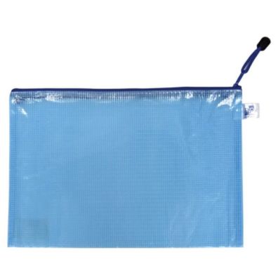 KARTON P+P Mesh Umschlag mit Reißverschluss A5 blau