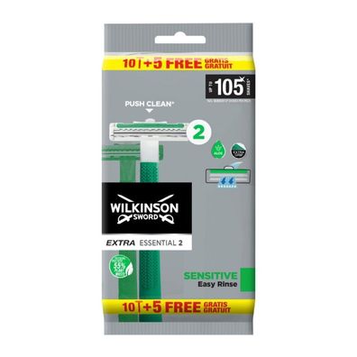 Wilkinson Sword Extra Essential 2 Einwegrasierer Sensitive 15tlg