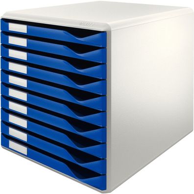 LEITZ Schubladenbox Formular-Set blau 5281-00-35, DIN A4 mit 10 Schubladen