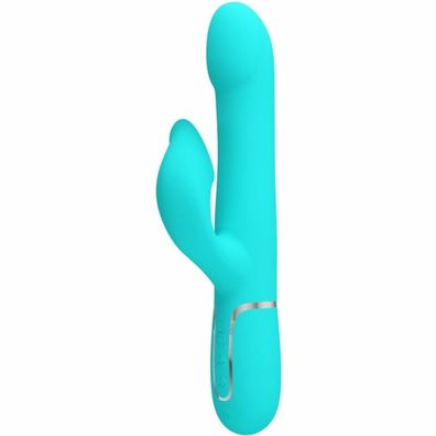 Pretty Love - Kaninchen-Vibrator Perlen Aqua Grün