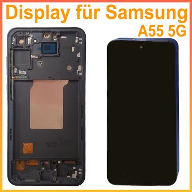 Für Samsung Galaxy A55 5G SM-A556 LCD Display TouchScreen Bildschirm auf Rahmen Blau