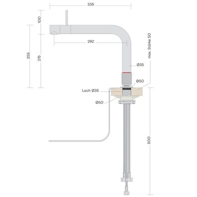 Quooker Wasserhahn mit PRO3 Heißwasser Reservoire & Sprudelwasser CUBE & Filter
