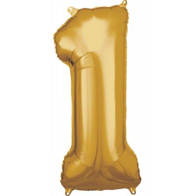 Nummer Gold, riesige Nummer 1 Folienballon 83 * 38 cm