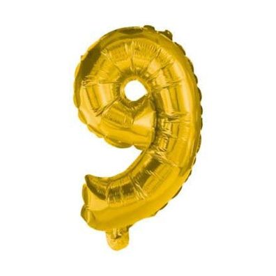 Nummer Gold, Riesen Gold Zahl 9 Folienballon 85 cm