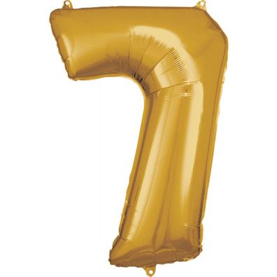 Nummer Gold, Riesen Zahlenfolienballon 7, 83 * 55 cm