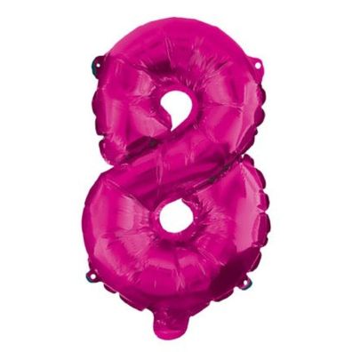 Nummer Hot Pink Nummer 8 Folienballon 95 cm