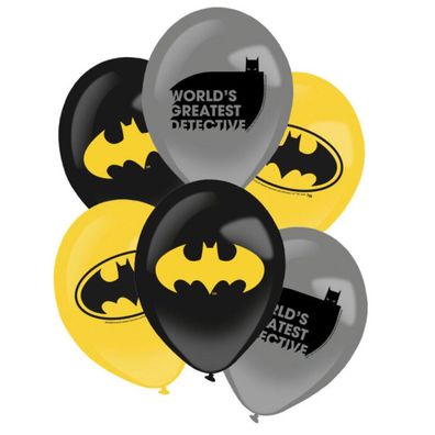 Amscan 6 Batman Heldenpower Ballons 27,5cm