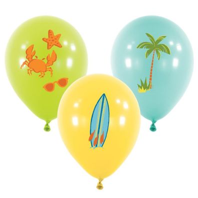 Sommer Surf Party Ballon, 6 Stück 11 Zoll (22,8 cm)