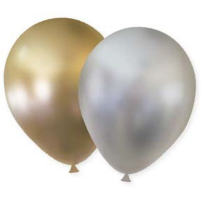 Procos 6 Latexballons - gold und silber
