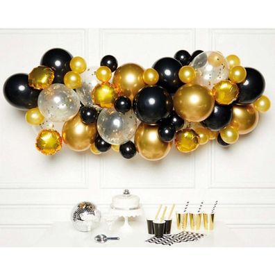 Amscan amscan DIY Ballongirlande Schwarz Gold 66 Ballons