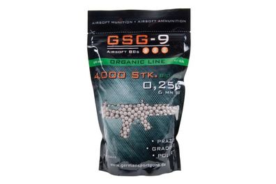 GSG-9 Organic Line 6 mm BIO BBs, Weiß 0,25 g, 4.000 Stück