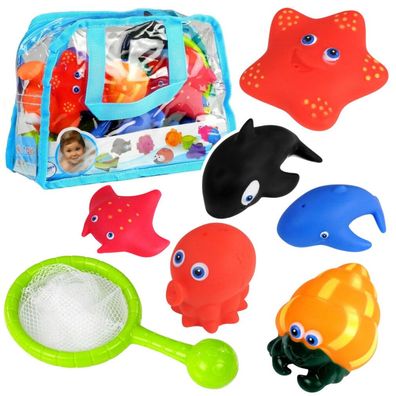 Leantoys Wassertier-Set für Bäder + Sieb