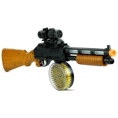 Lean Toys Pistole Waffe Gewehr AK 868-1 Lichter Spiel 60 cm