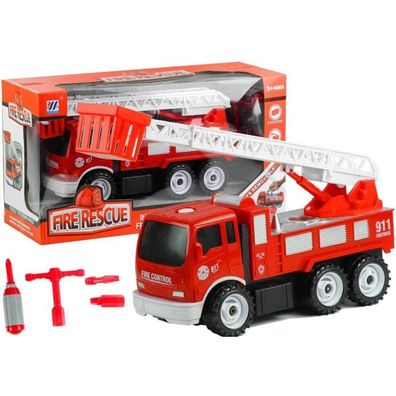 Leantoys Feuerwehrauto zerlegen Kleiner Mechaniker Radschlüssel Schraubendreher