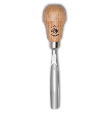 Kirschen Kerbschnitzbeitel mit Rotbuchenheft 6 mm Stich 10 gebogen tiefe Höhlung