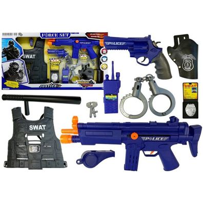 Leantoys Polizei-Set mit Gewehr Licht und Ton (Spielzeug)