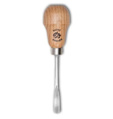 Kirschen Kerbschnitzbeitel mit Rotbuchenheft 6 mm Stich 39 gekröpft V-förmige